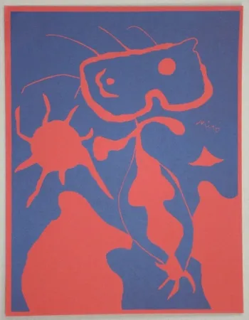 リノリウム彫版 Miró - Composition pour XXe Siècle