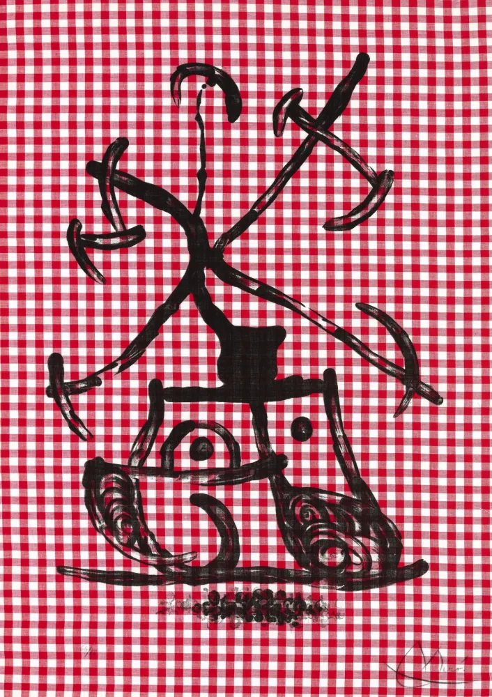 リトグラフ Miró - Dame aux damiers (La)