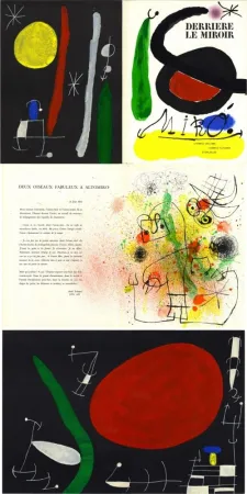 挿絵入り本 Miró - Derrière Le Miroir n° 164-165. L'OISEAU SOLAIRE, L'OISEAU LUNAIRE, ÉTINCELLES. 10 LITHOGRAPHIES EN COULEURS (1967)