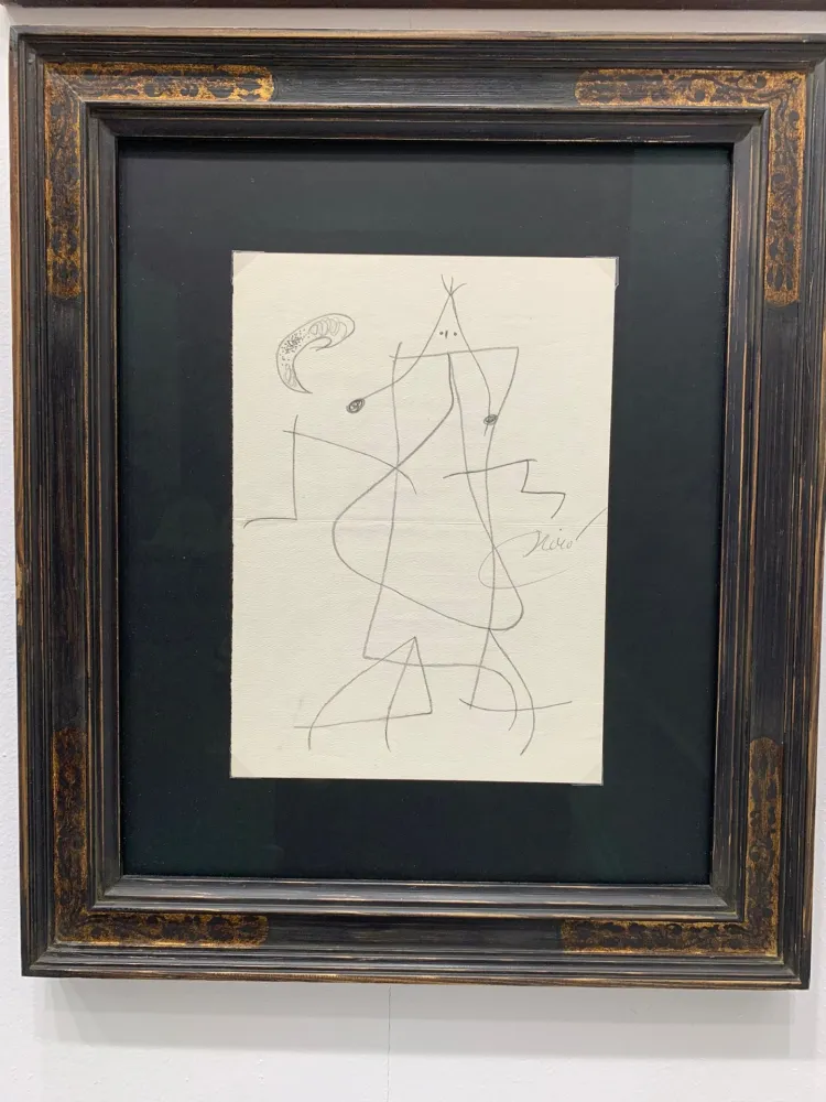 エッチング Miró - Femme devant la lune