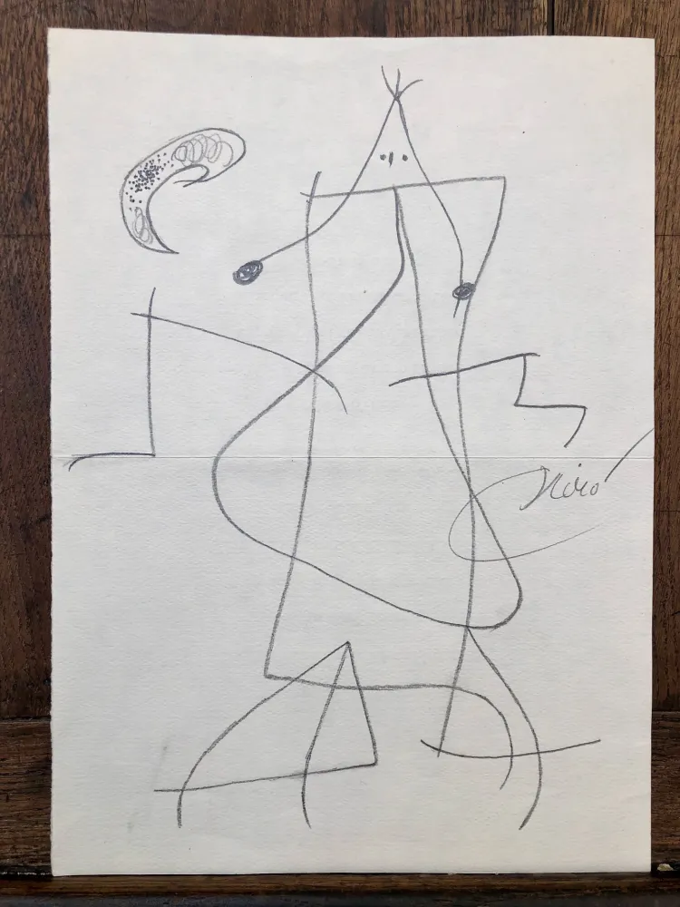 エッチング Miró - Femme devant la lune