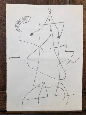 エッチング Miró - Femme devant la lune