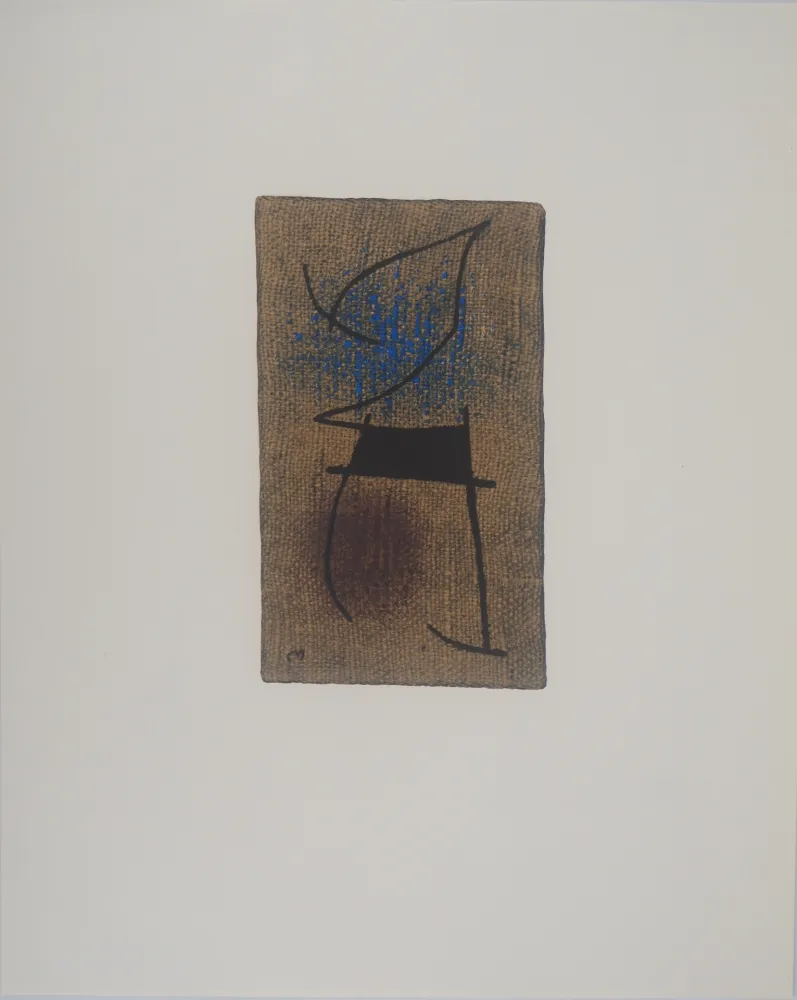 リトグラフ Miró - Femme en bleu