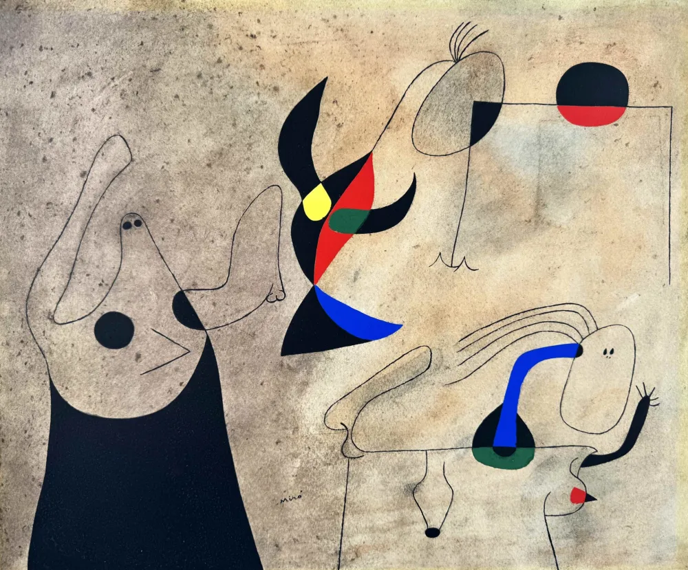 ステンシル Miró - Femmes sur la plage (Constellations) 