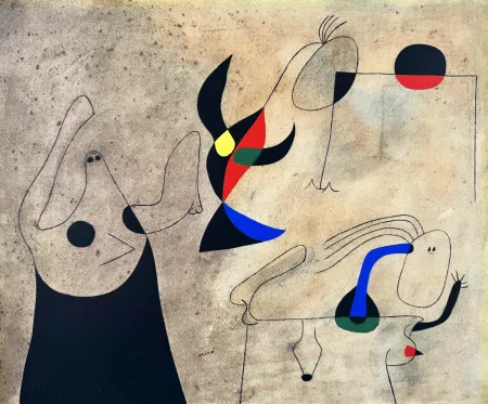 ステンシル Miró - Femmes sur la plage (Constellations) 