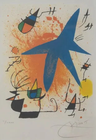 リトグラフ Miró - L'Astre Bleu