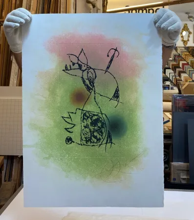 エッチングと　アクチアント Miró - Le criquet