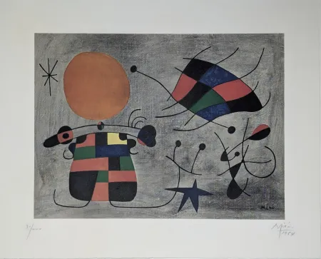 リトグラフ Miró - Le Sourire des Ailes Flamboyantes 