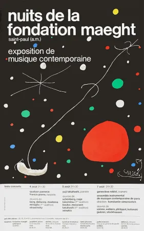 リトグラフ Miró - LES NUITS DE LA FONDATION MAEGHT (1967).