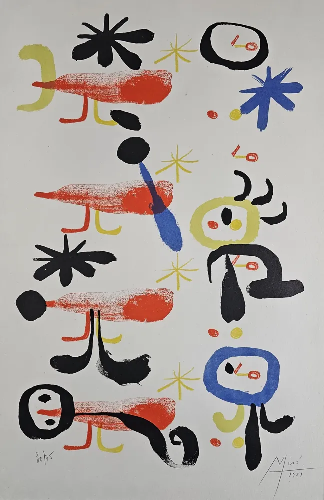 リトグラフ Miró - Les Oiseleurs I