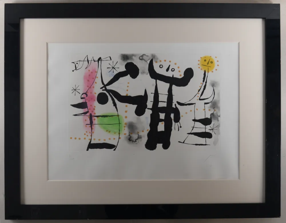 彫版 Miró - Les Philosophes II, 1958 - Hand-signed (Framed)