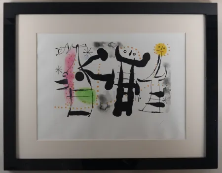 彫版 Miró - Les Philosophes II, 1958 - Hand-signed (Framed)