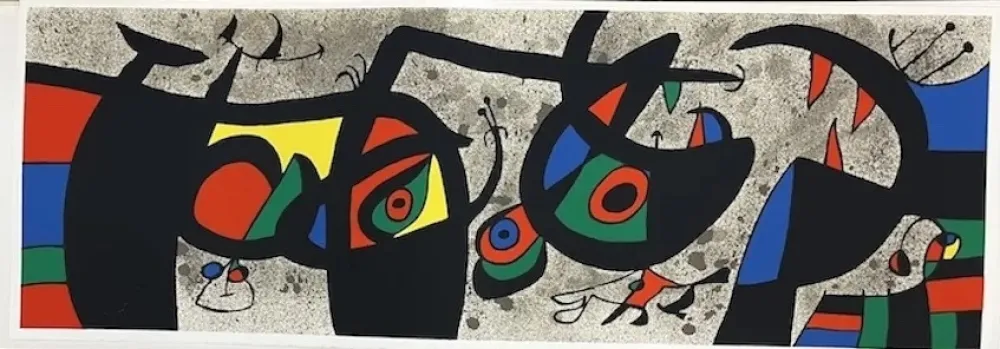 リトグラフ Miró - Lezard aux plumes d' or