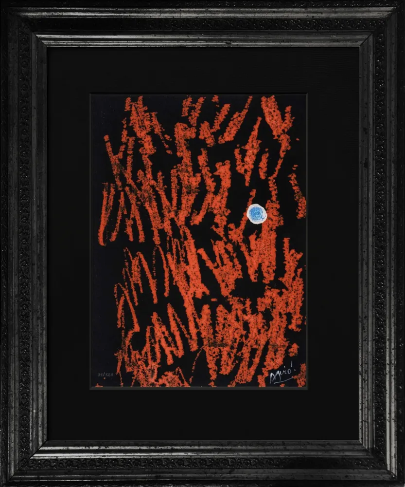 エッチングと　アクチアント Miró - Liberté des Libertés (Original Gravure with drawing)