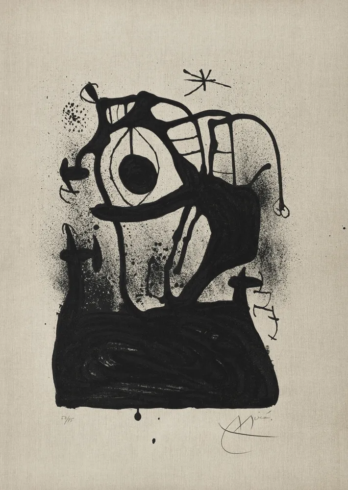 リトグラフ Miró - Magnétiseur sur toile (Le) 