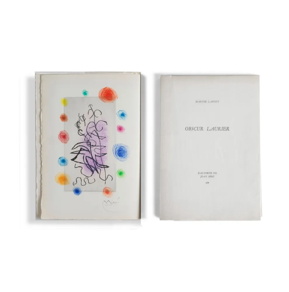 挿絵入り本 Miró - Maryse Lafont. OBSCUR LAURIER. 1 eau-forte signée de Joan Miró (GLM 1962)
