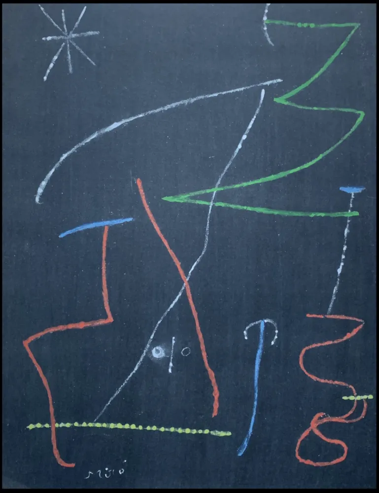 ステンシル Miró - Oiseau dans la nuit 