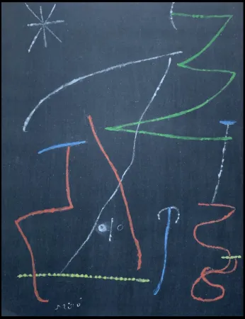 ステンシル Miró - Oiseau dans la nuit 