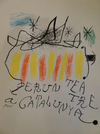 リトグラフ Miró - Per un teatre a Catalunya