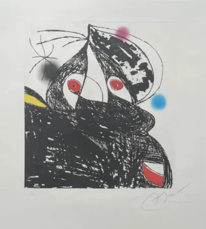 エッチングと　アクチアント Miró - Personnage Romantique