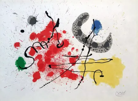 リトグラフ Miró - Plate 10 from Le Lezard aux Plumes d'or