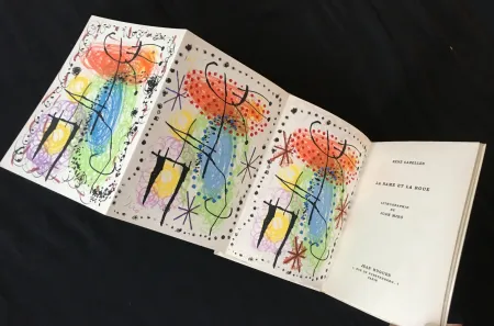 リトグラフ Miró - René Cazelles. LA RAME ET LA ROUE. Lithographie de Joan Miro signée et numérotée (1960)