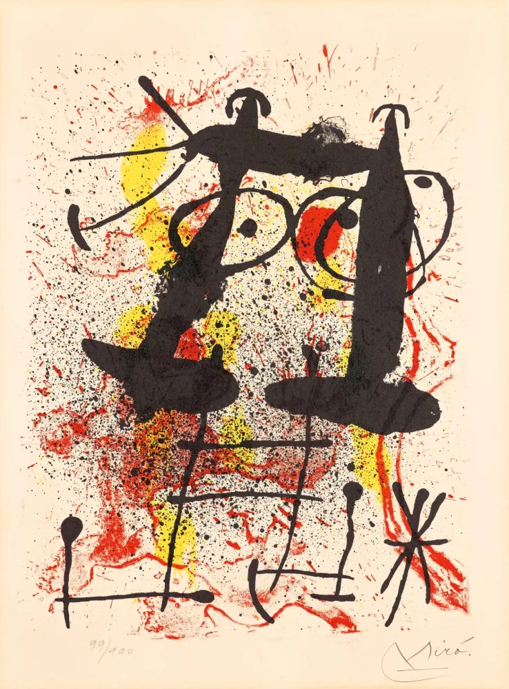 リトグラフ Miró - Silence