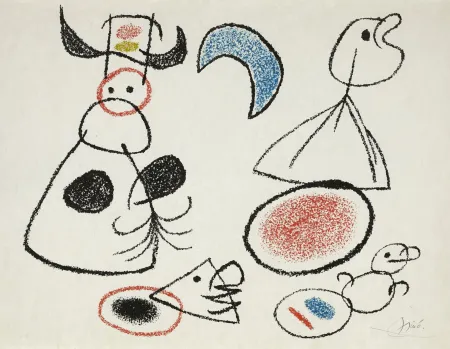 リトグラフ Miró - UBU AUX BALÉARES. 19 lithographies originales signées (1971)