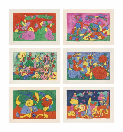 リトグラフ Miró - UBU ROI : Suites en couleurs et en noir (26 lithographies à grandes marges) 1966