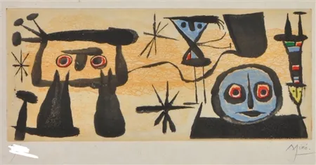 エッチングと　アクチアント Miró - Un poeme dans chaque livre