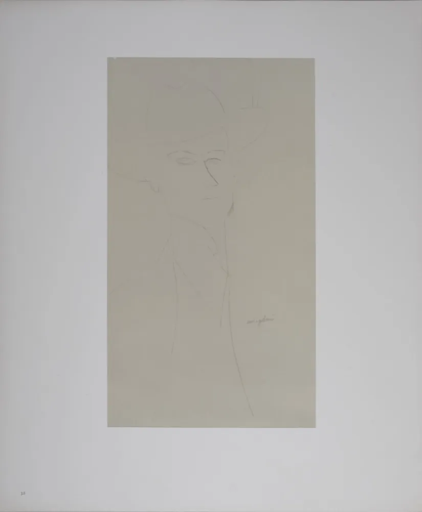 リトグラフ Modigliani - Portrait of Man