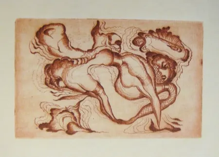 彫版 Molinier - Sans titre rouge