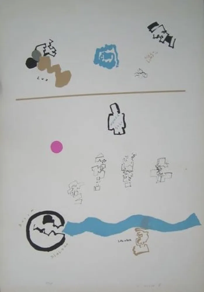 リトグラフ Mompó - Nunca solo