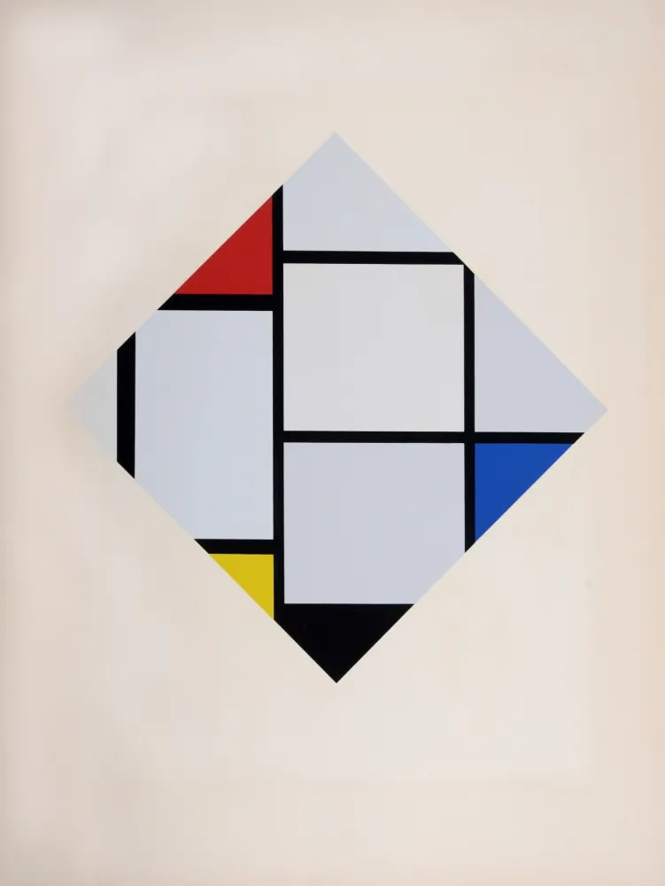 シルクスクリーン Mondrian - Composition dans le carreau avec Rouge Jaune et Bleu, 1926 (1957)