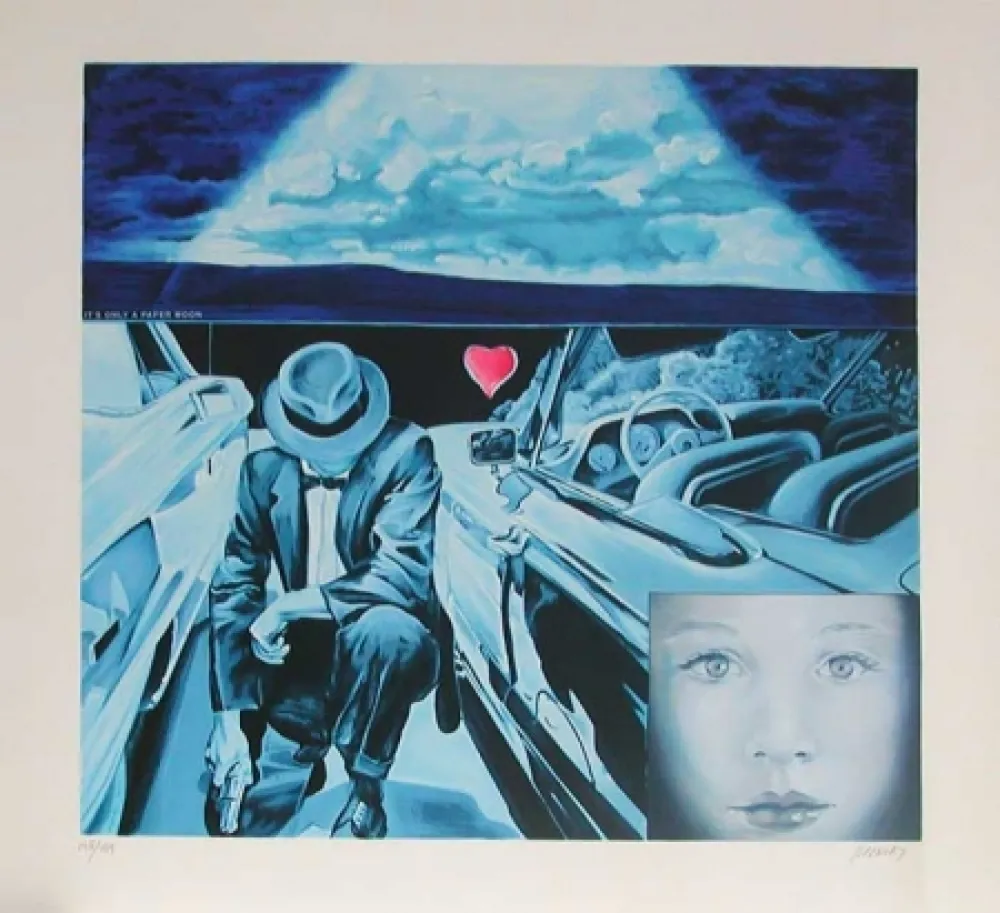 リトグラフ Monory - Lune de papier