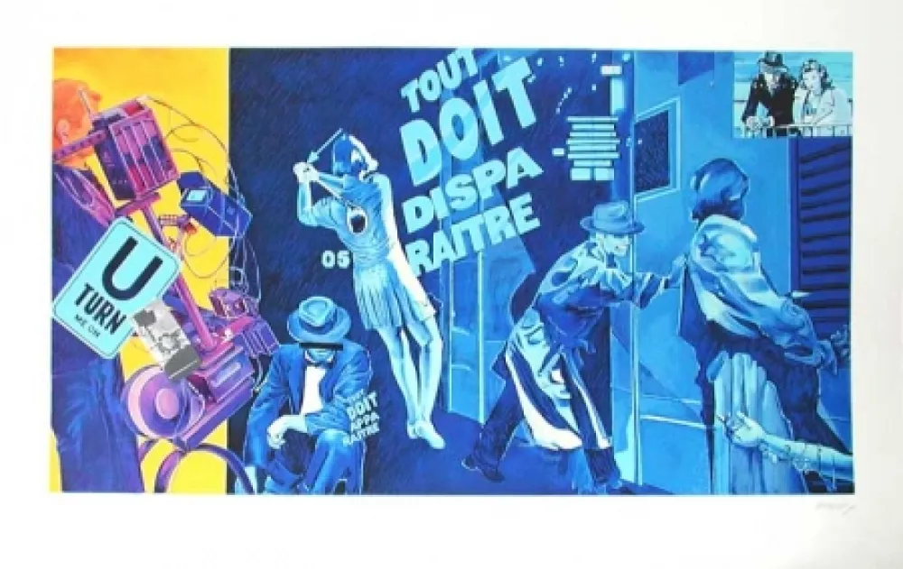 リトグラフ Monory - Tout doit disparaitre