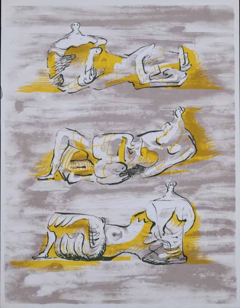 リトグラフ Moore - Figures allongées, 1971