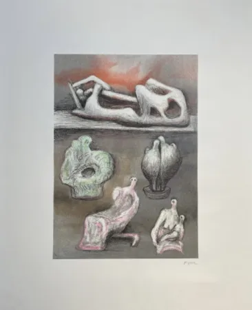 リトグラフ Moore - Five Ideas for Sculpture (C. 610)