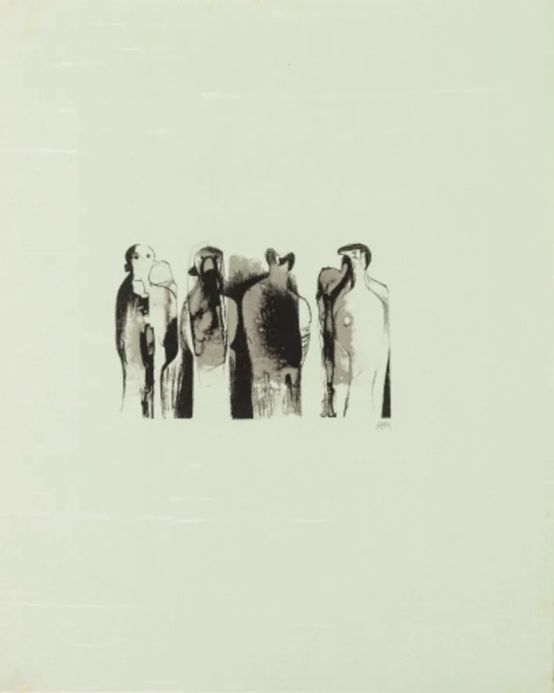 リトグラフ Moore - La Poesie: Four Standing Figures (C. 323)