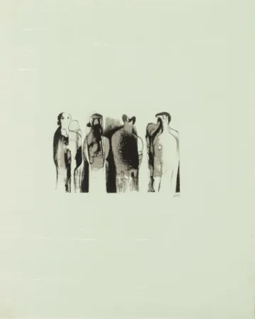 リトグラフ Moore - La Poesie: Four Standing Figures (C. 323)