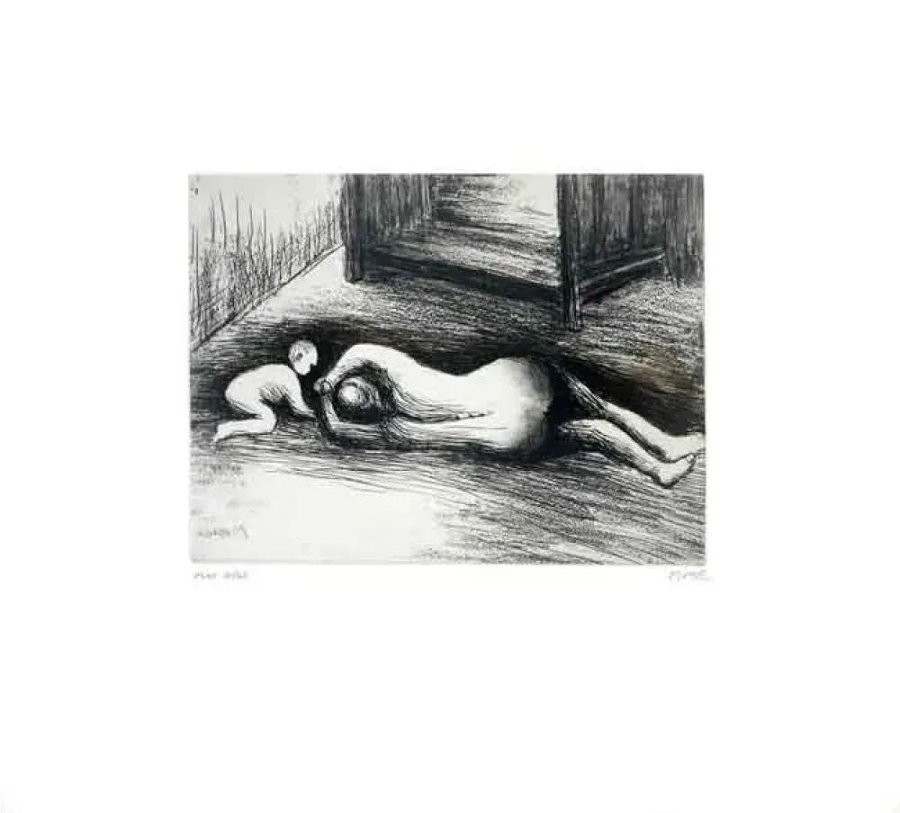 エッチングと　アクチアント Moore - Mother and Child XV