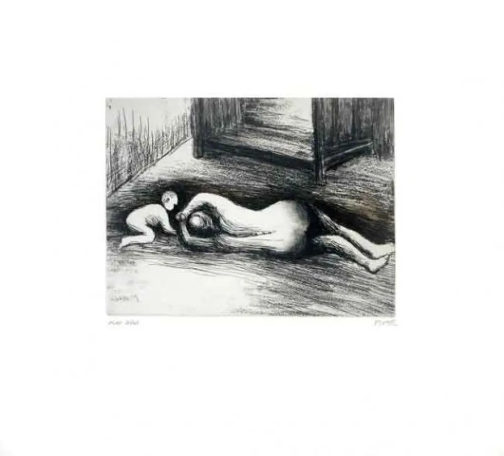 エッチングと　アクチアント Moore - Mother and child XV