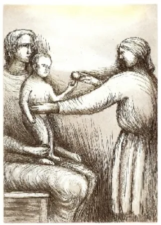 エッチングと　アクチアント Moore - Mother & Child XXI