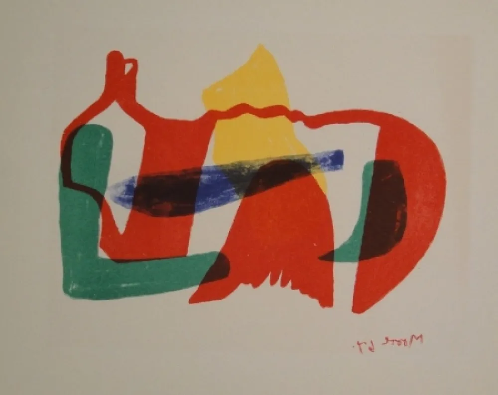 リトグラフ Moore - Multicoloured Reclining Figure