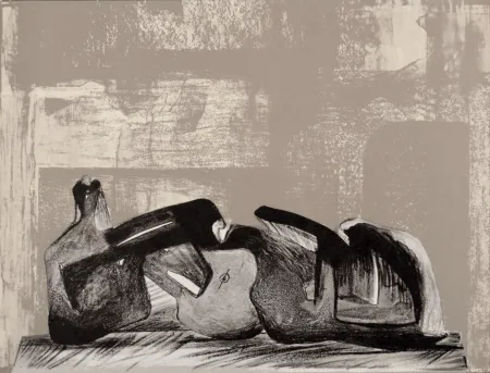 リトグラフ Moore - Reclining Figure Interior Setting I, 1977