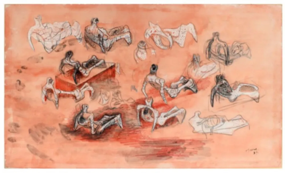 多数の Moore - Reclining Figures