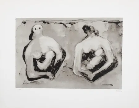リトグラフ Moore - Sisters with Children (C. 544)