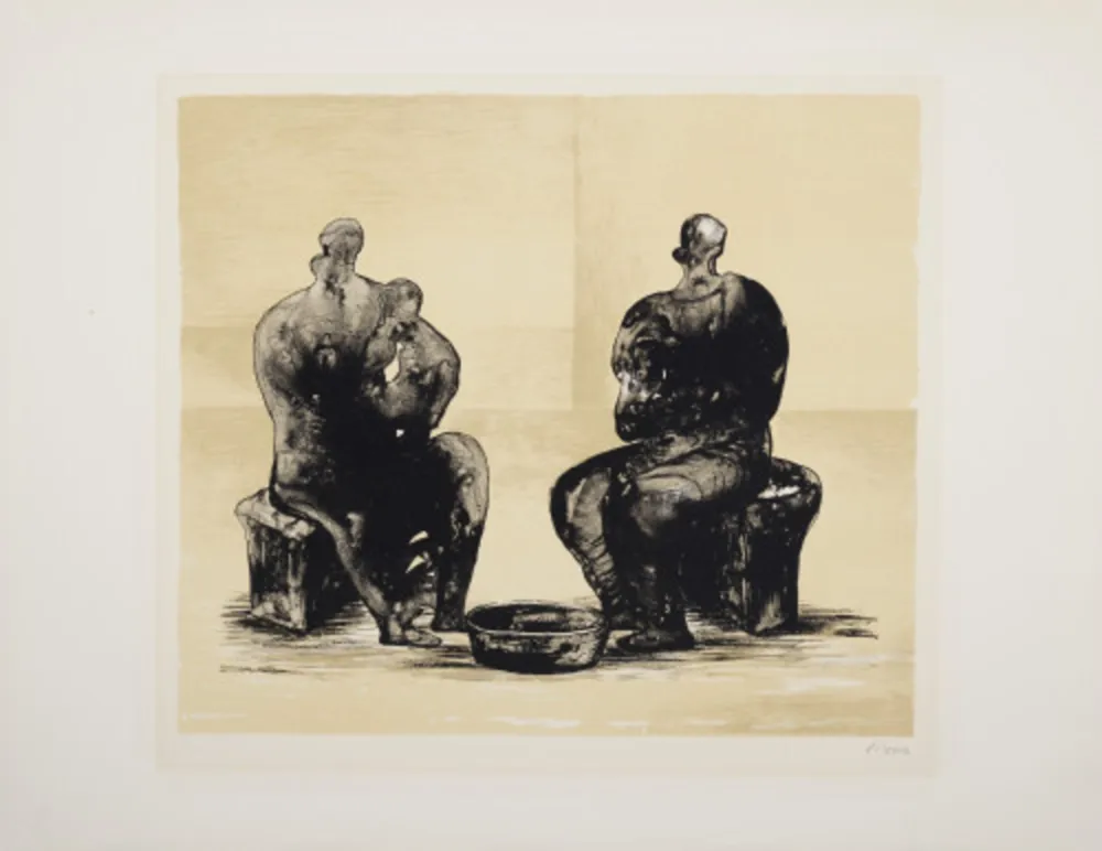 リトグラフ Moore - Two Women Bathing Child II (C. 310)