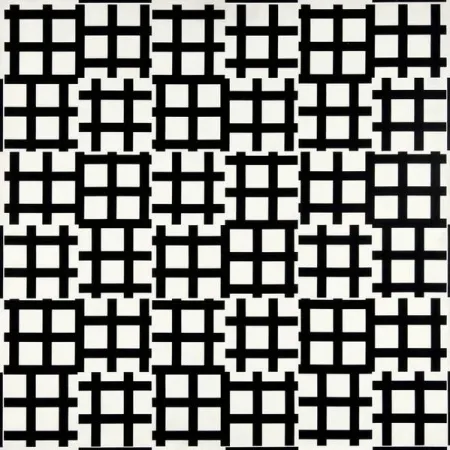 リトグラフ Morellet - Grand tirets 0° 90°