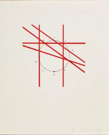 リトグラフ Morellet - SYSTEMES, HASARD ET TELEPHONE